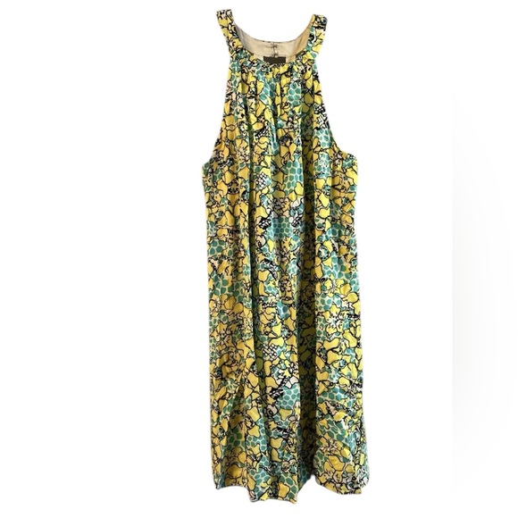 Cynthia Rowley Yellow Floral Halter Neck Shift Dress - Picture 1 of 4